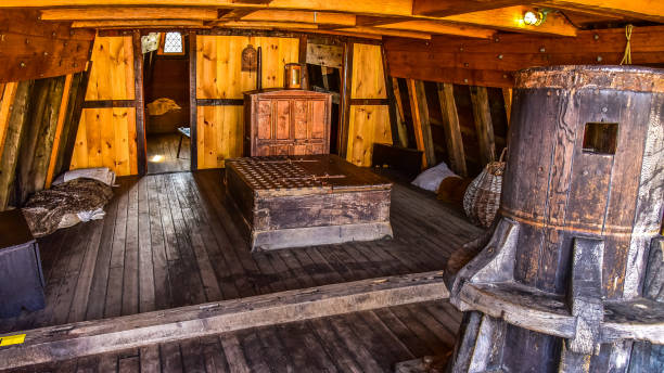 inner decks of the Mayflower tall ship