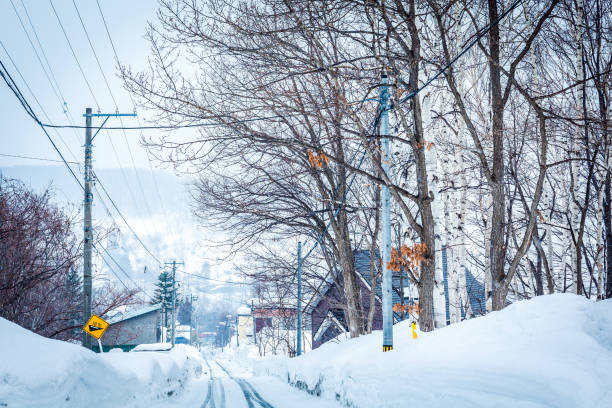 istock Frozen road, Hokaido, Japan 1126434696