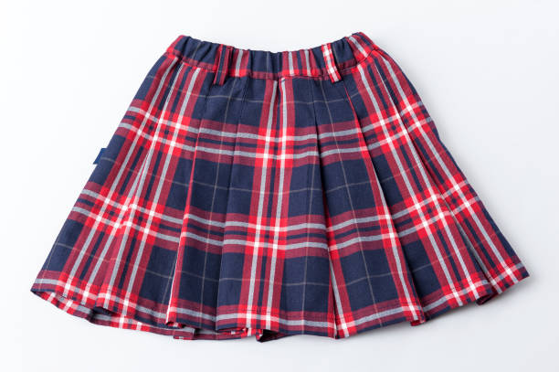 istock Red plaid ladies skirt 1126434835