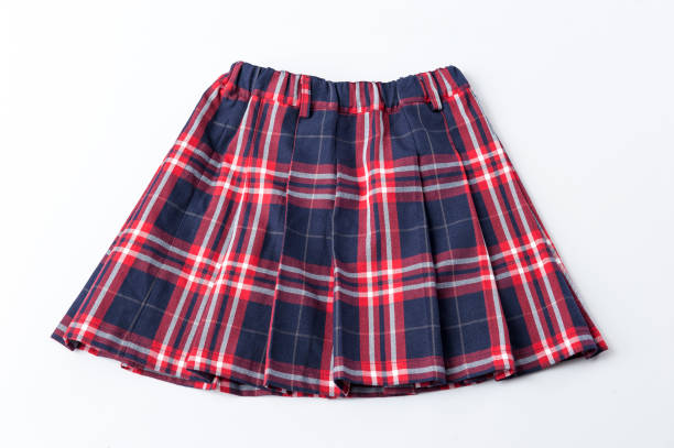 istock Red plaid ladies skirt 1126434836