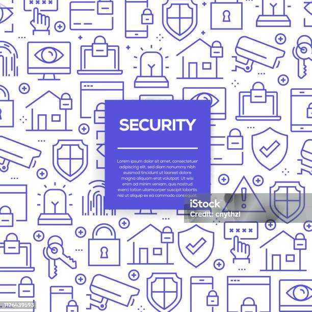 Vector Set Of Design Templates And Elements For Security In Trendy ...