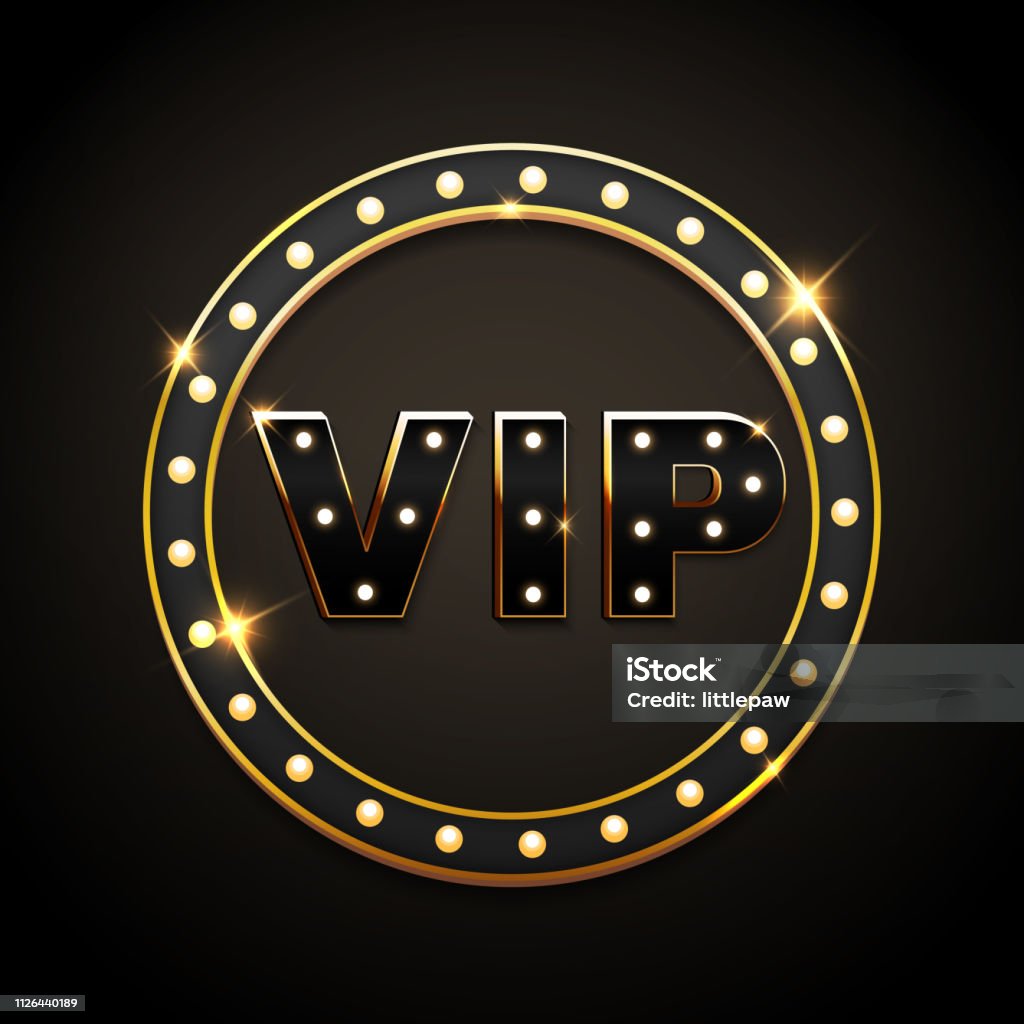 Vip Sign Poster Vip Banner Text In Retro Shiny Signboard Frame Vector Illustration ...