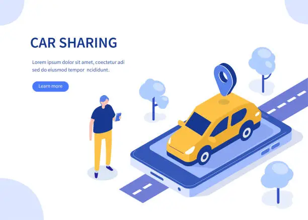 Vector illustration of car sharing