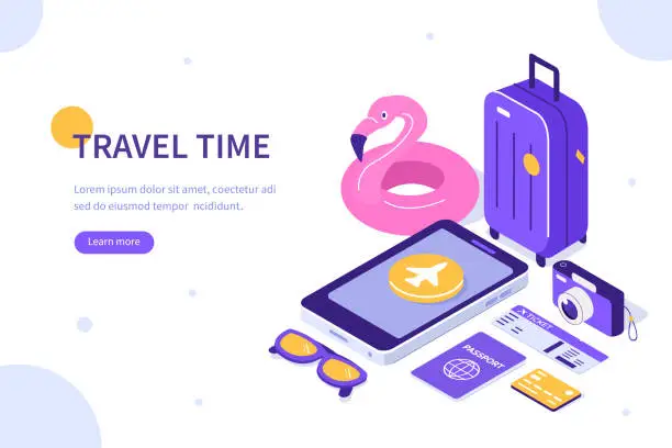 Vector illustration of travel time