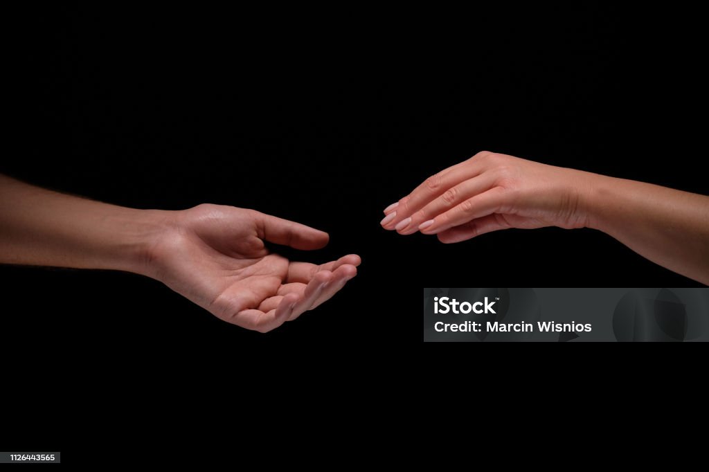 Separate Hand Two Palmhands Separating From Each Other Stock Photo - Download Image ...