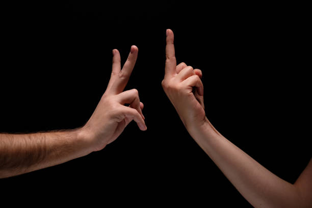 istock Victory gesture vs fuck gesture 1126443578