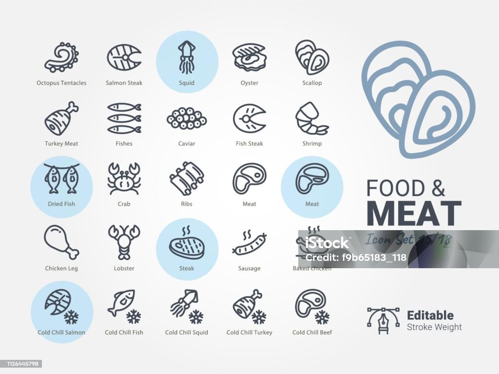 Food & Meat vector icon - Royalty-free Símbolo de ícone arte vetorial