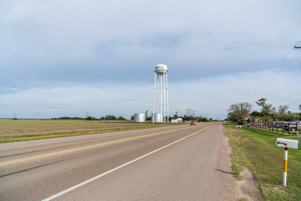 Water tower in the town of Britten Texas USA