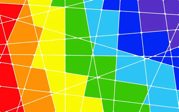 Vector illustration of Abstract rainbow geometric mosaic background - Vector illustration