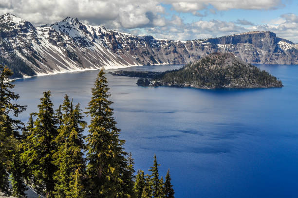 istock Crater Lake Forest and Wizard Island 1126451155