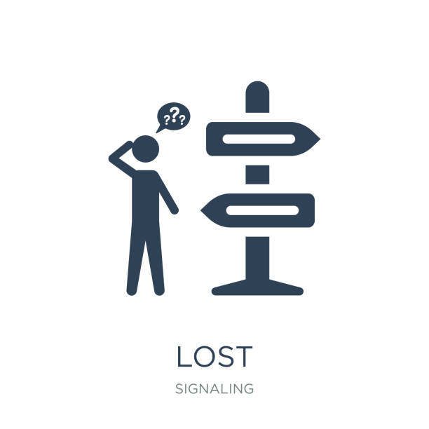 lost icon vector on white background, lost trendy filled icons from Signaling collection, lost vector illustration lost icon vector on white background, lost trendy filled icons from Signaling collection, lost vector illustration lost icon stock illustrations