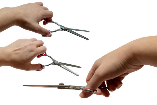 Beauty scissors and hand Beauty scissors and hand 성인 stock pictures, royalty-free photos & images