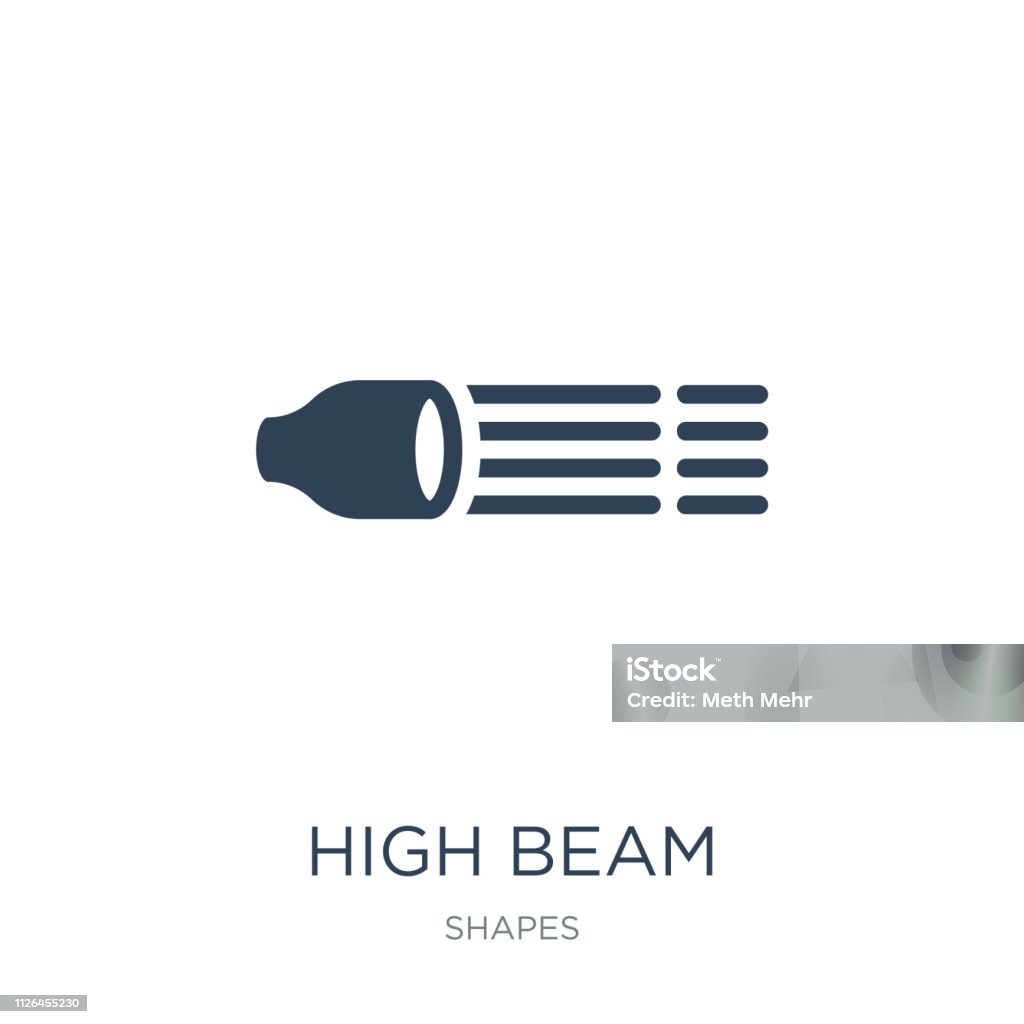 Fernlicht Symbol Vektor Auf Weißem Hintergrund Gefüllt Fernlicht