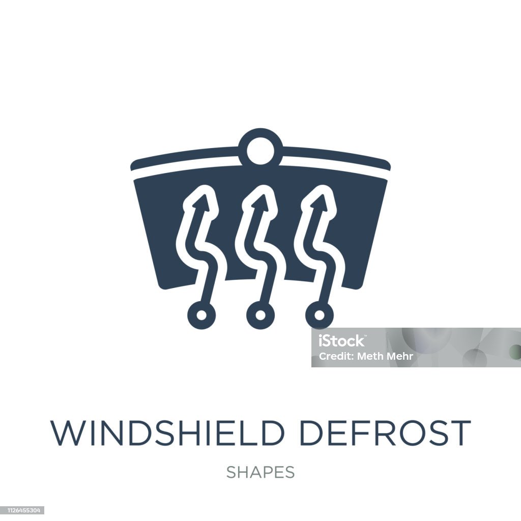 windshield defrost icon vector on white background, windshield defrost trendy filled icons from Shapes collection, windshield defrost vector illustration Art stock vector