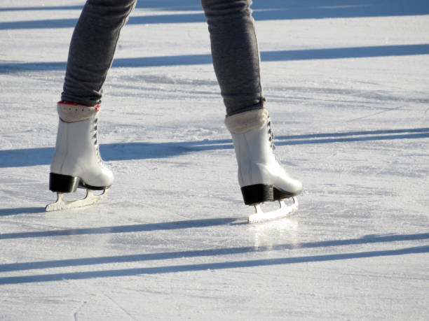 istock Ice skating, female legs at the rink 1126456136