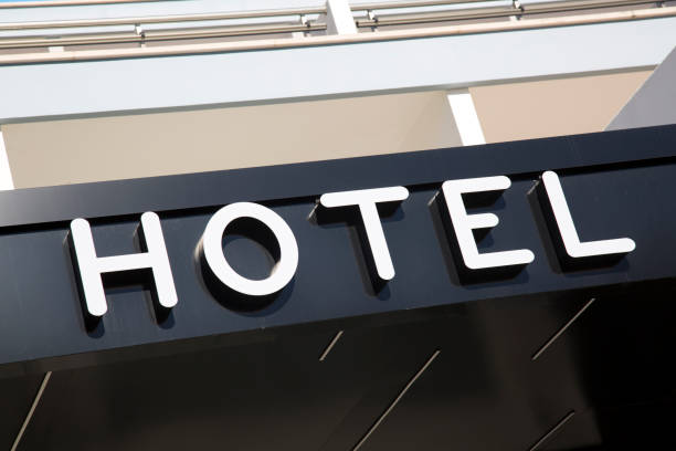 istock Hotel Sign on Building Facade 1126456673