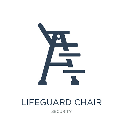 lifeguard chair icon vector on white background, lifeguard chair trendy filled icons from Security collection, lifeguard chair vector illustration