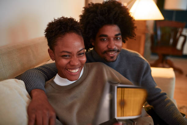 istock Couple at home making a selfie. 1126461008