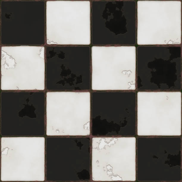 Gazed Tile Retro Checker Board - Seamless Tile Pattern HD - 01 stock photo
