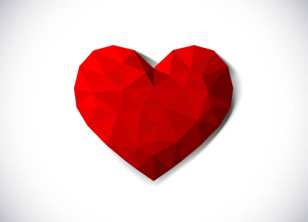istock Red heart in low poly style. Love concept. Origami heart. 1126464667