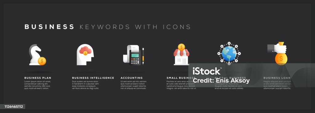 Business Keywords with Icons Accountancy stock vector