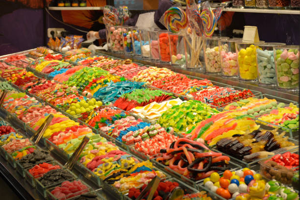istock Delicious Candies with different colors at Market. 1126466530
