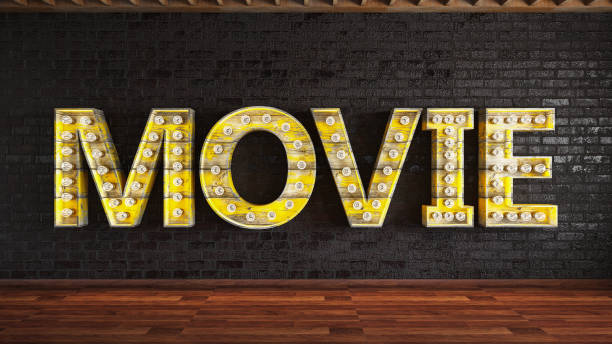 istock Retro Movie Sign with Light Bulbs 1126469992