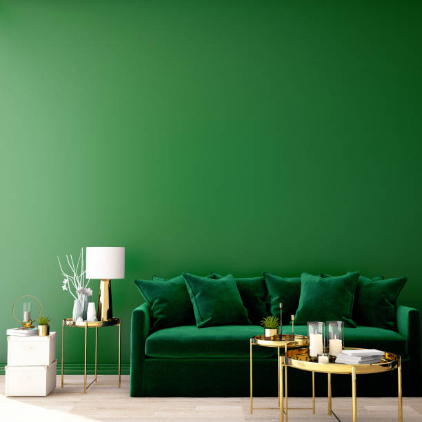 istock interior design for living area or reception with sofa,plant,sidetable,props on wood floor in modern style background  / 3d illustration,3d rendering 1126470016