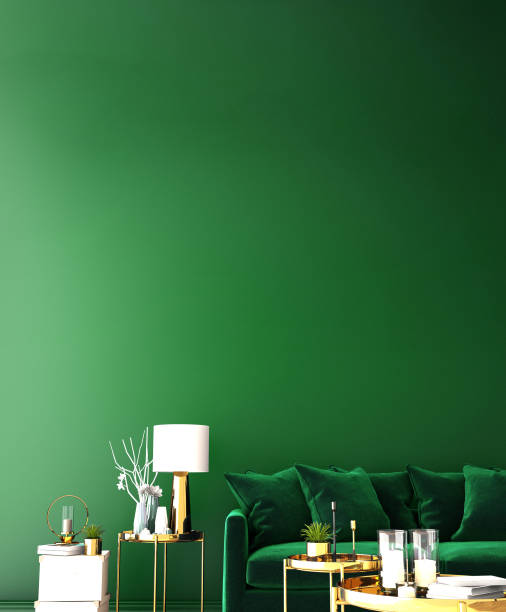 istock interior design for living area or reception with sofa,plant,sidetable,props on wood floor in modern style background  / 3d illustration,3d rendering 1126470805