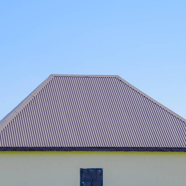 istock The roof of corrugated sheet 1126473773