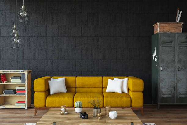 Modern Living Room with Sofa and Decorations