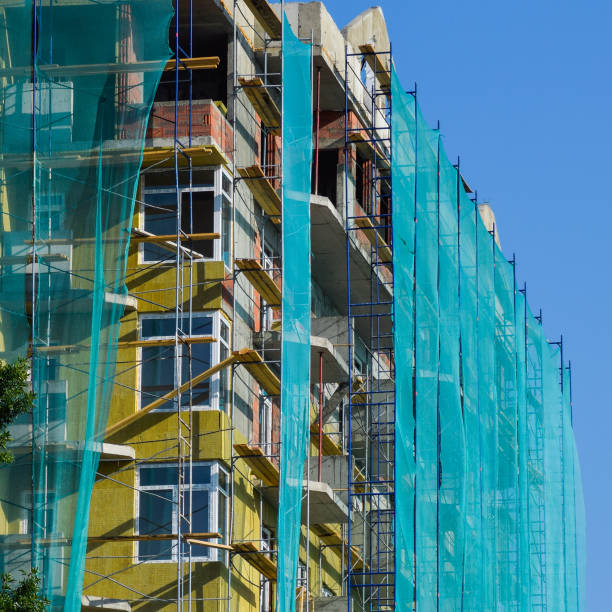 istock Safety net in the newly built high-rise building 1126477840