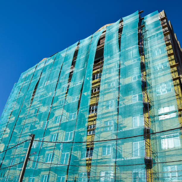 istock Safety net in the newly built high-rise building 1126477861