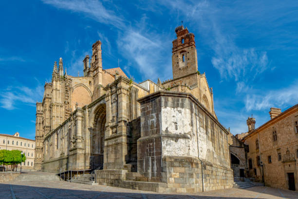 istock old and new Cathedral of Plasancia, Spain 1126478372