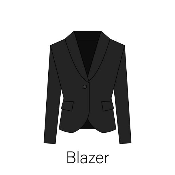 男性のブレザーやライン デザインでジャケットやスーツのシンボル単純なフラット ベクトル アイコン。web、携帯アプリ、デザインのブレザーの図 - blazer点のイラスト素材／クリップアート素材／マンガ素材／アイコン素材