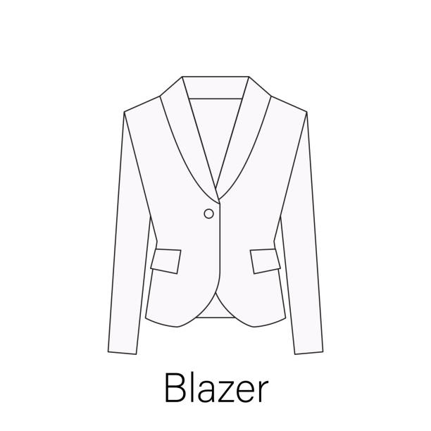 男性のブレザーやライン デザインでジャケットやスーツのシンボル単純なフラット ベクトル アイコン。web、携帯アプリ、デザインのブレザーの図 - blazer点のイラスト素材／クリップアート素材／マンガ素材／アイコン素材