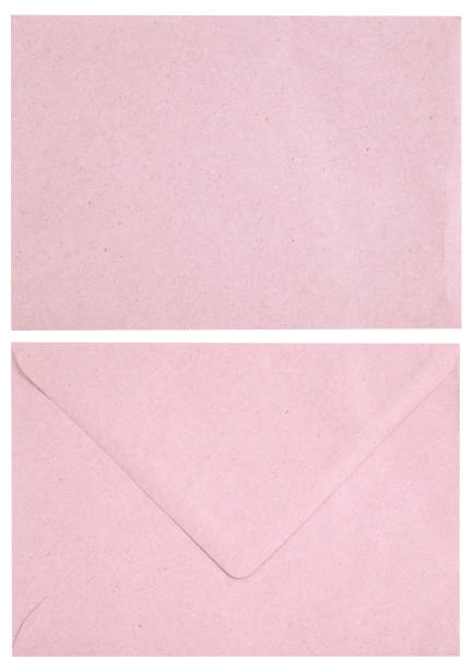 Pink vintage mail envelope mail both sides This is a vintage pink letter envelope. pink envelope stock pictures, royalty-free photos & images