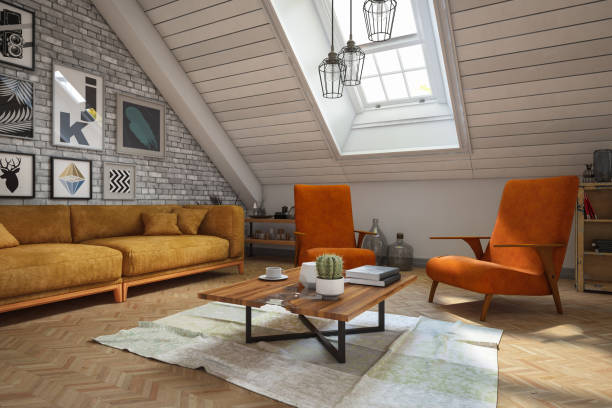 istock Loft Room with Furnitures and Decors 1126483880