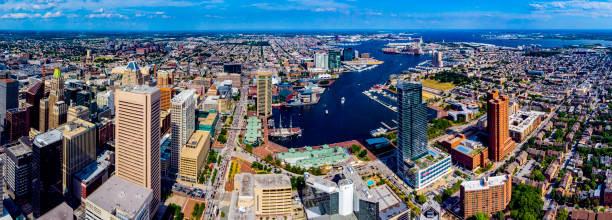 Baltimore,MD Aerial Skyline stock photo