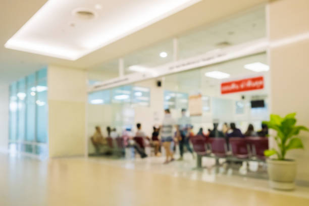 istock Blurred scene sliding glass in hospital 1126489266