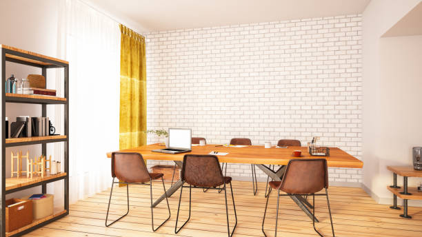 istock Indoor Workspace with Plants and Desk 1126490052