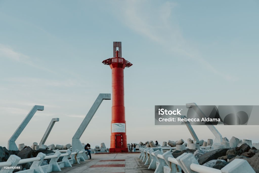 Lighthouse Coatzacoalcos Lighthouse on Paseo de las Escolleras, Veracruz, Mexico Veracruz Stock Photo