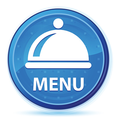 Menu (food dish icon) isolated on midnight blue prime round button abstract illustration