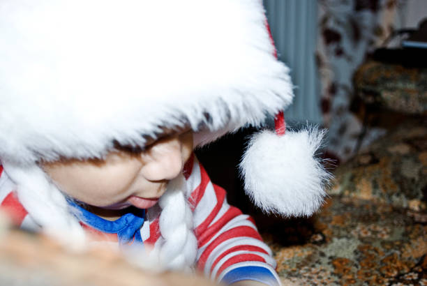 Merry Christmas : Young child preparing for Christmas.