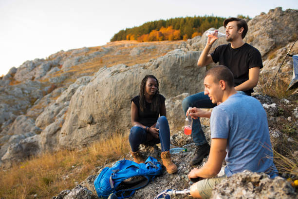 istock Time for rest. Hiking time. Inclusive recreation 1126500329