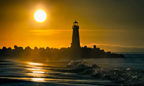 Santa Cruz Walton Lighthouse in the morning stock photo