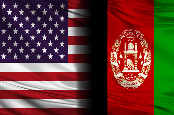 미국과 아프가니스탄 플래그 - support horizontal war afghanistan 뉴스 사진 이미지