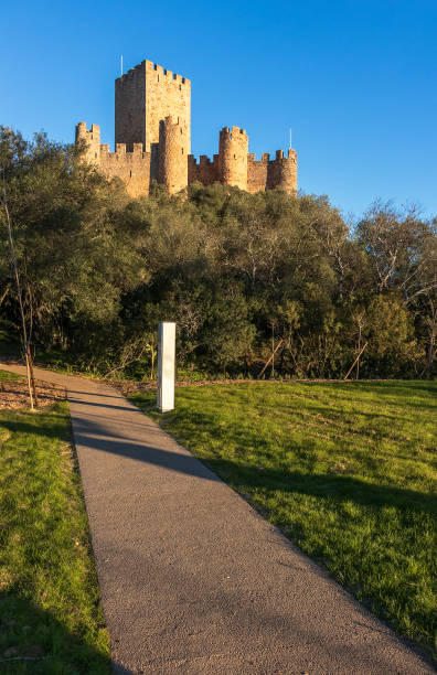 castello di almourol del xii secolo - almourol foto e immagini stock