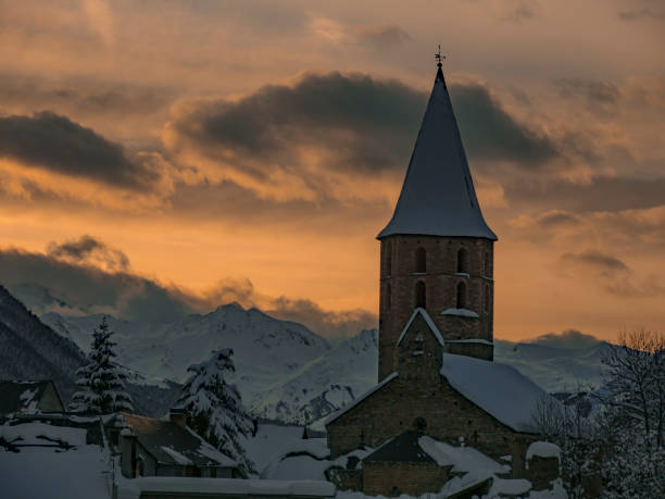 istock Salardu sunset covered by snow 1126510887