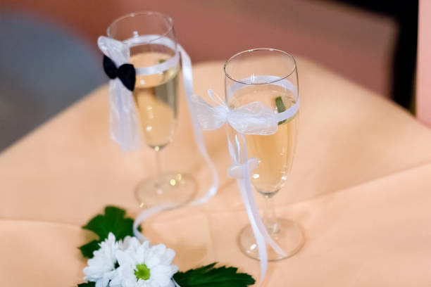 istock Wedding toast with wedding champagne glasses 1126511077